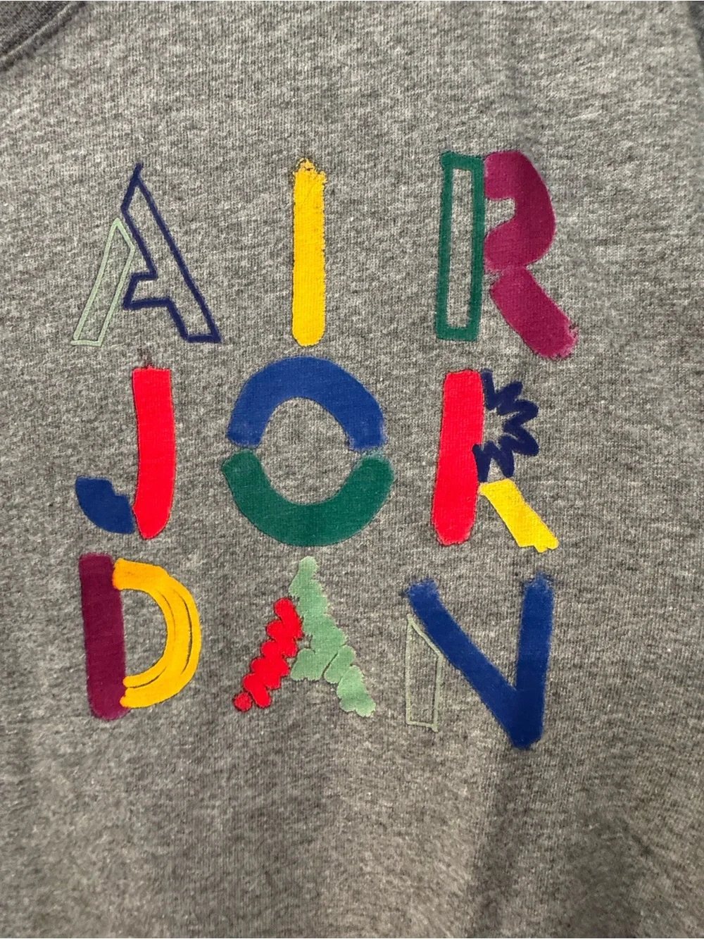 Jordan Grey Tee with Red Jumpman Logo